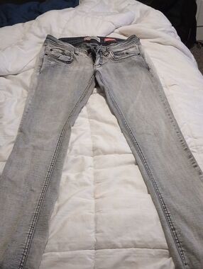 Wallflower Light Gray Skinny Stretch Jeans